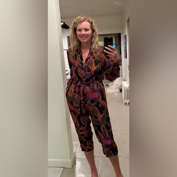 Farm Rio Wild Horses Viscose Jumpsuit Unique Print, Lightweight & Flowy Size S - Picture 8 of 16